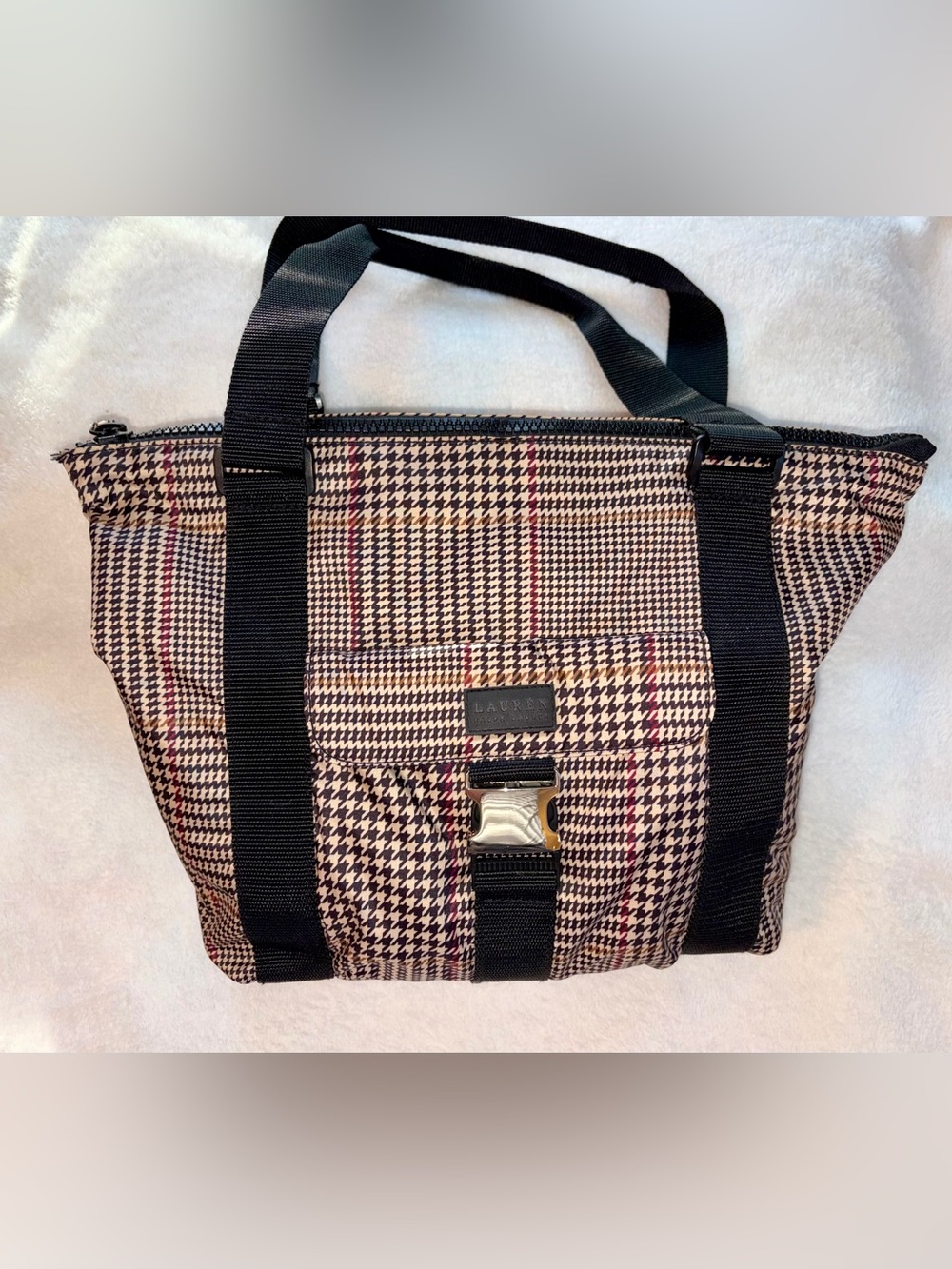 Lauren Ralph Lauren Vintage Houndstooth Tote Bag